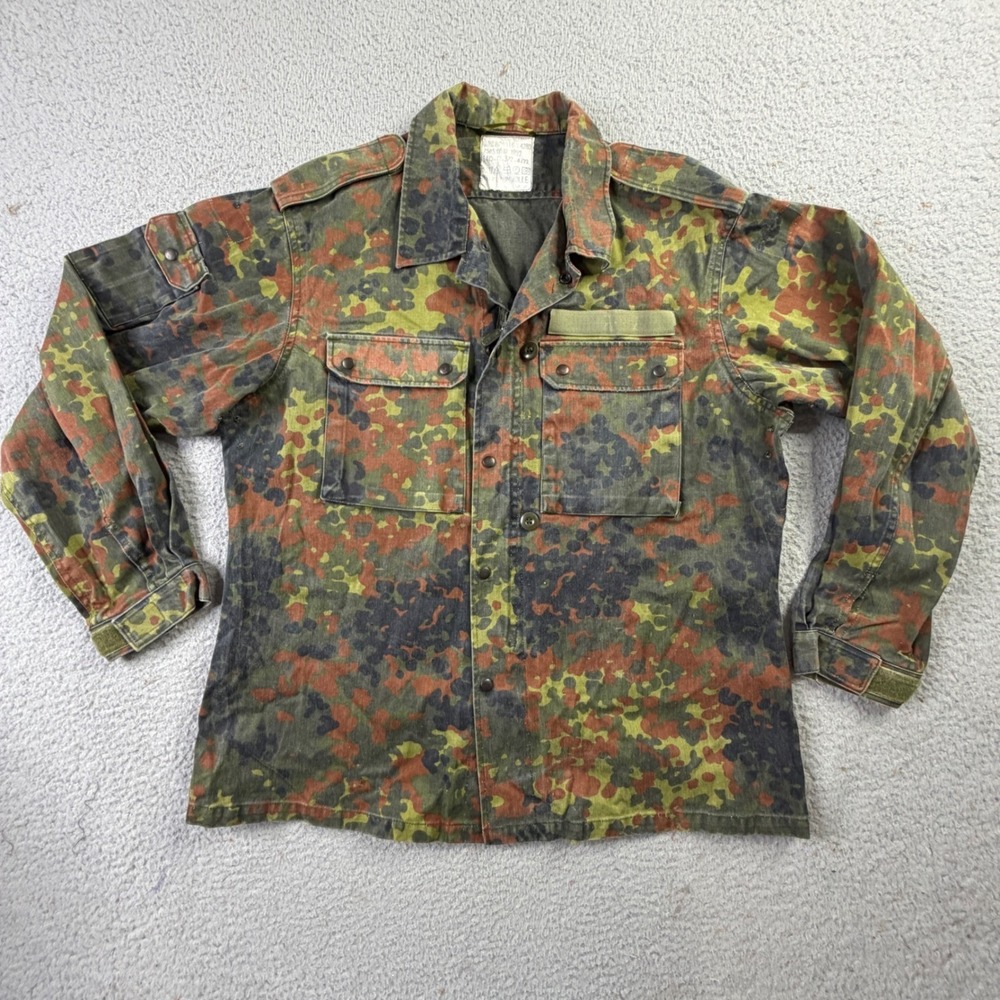 VTG 1992 German Military Flecktarn Camo Army Field Jacket Silver 93 Zipper XL